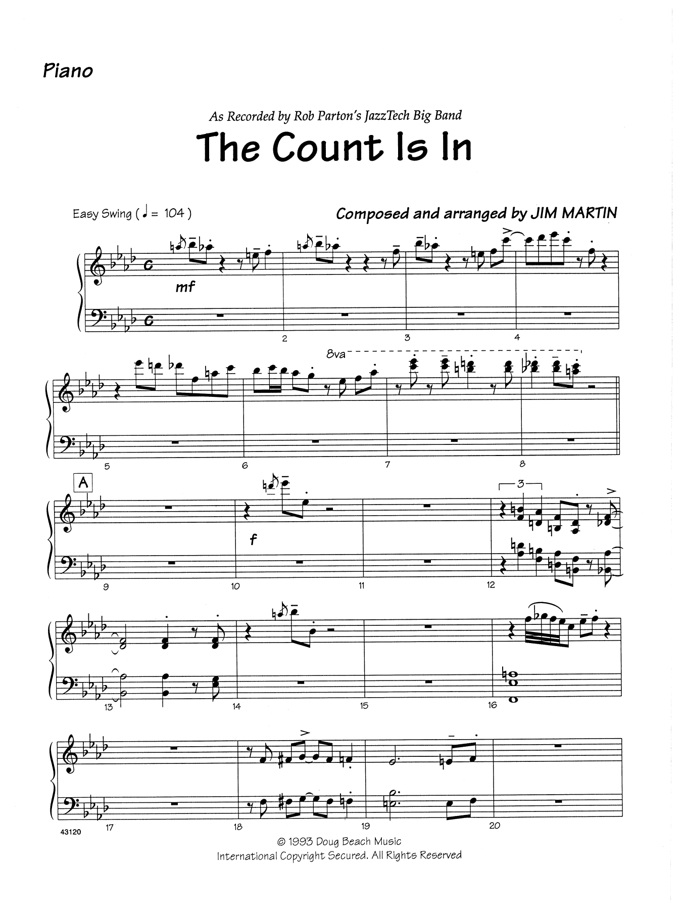 Download Martin The Count Is In - Piano Sheet Music