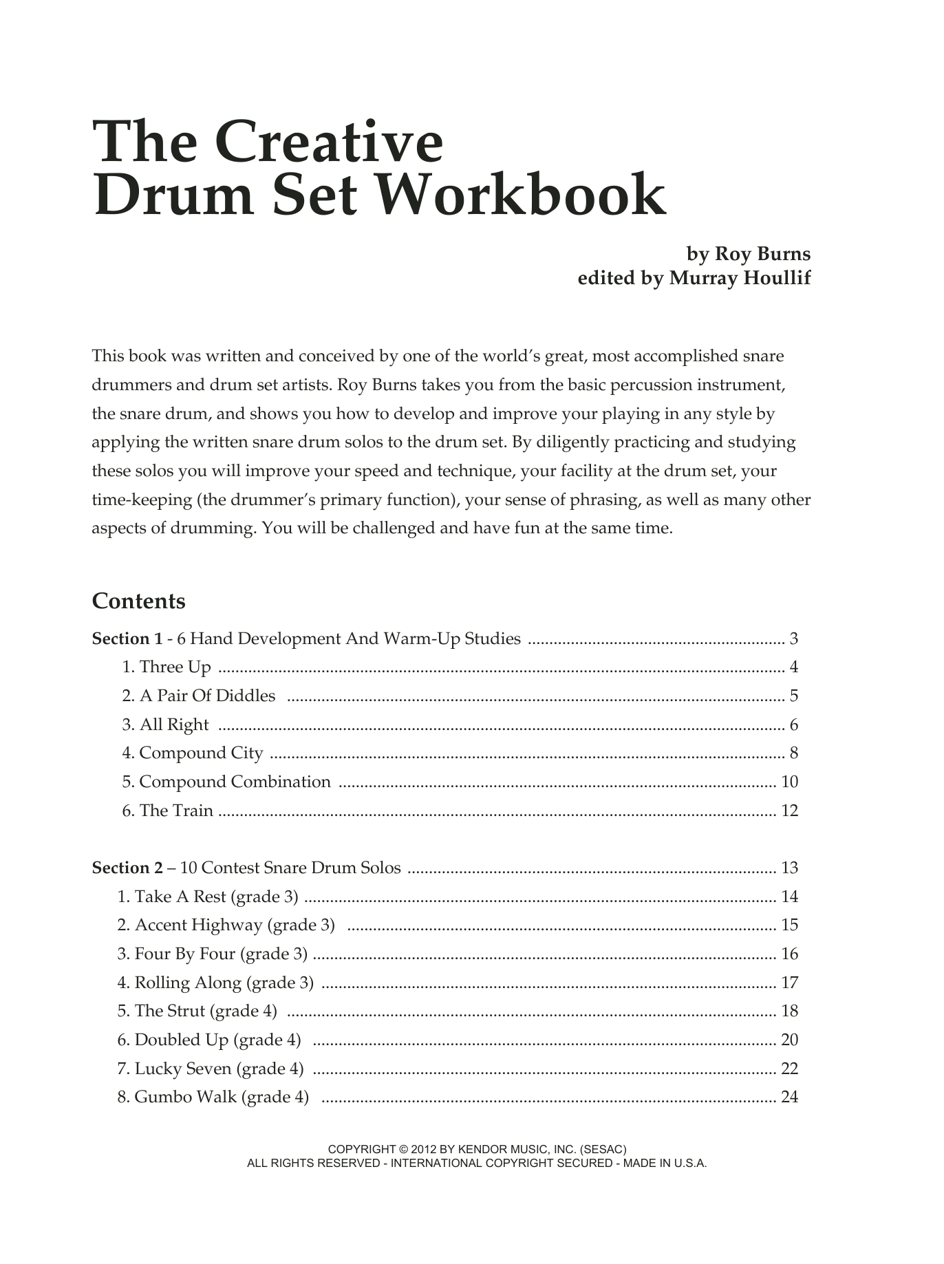 Download Murray Houllif The Creative Drum Set Workbook Sheet Music
