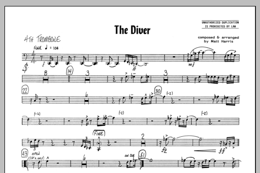 Download Matt Harris The Diver - 4th Trombone Sheet Music