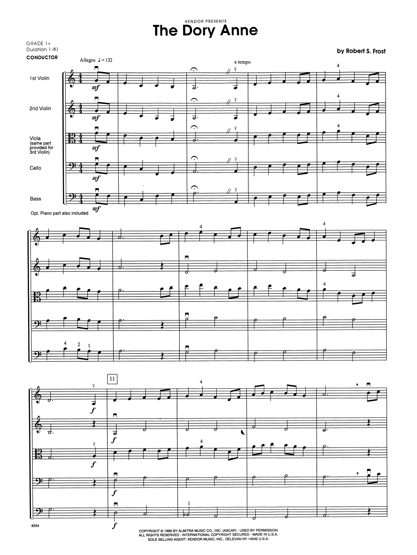 Download Robert S. Frost The Dory Anne - Full Score Sheet Music