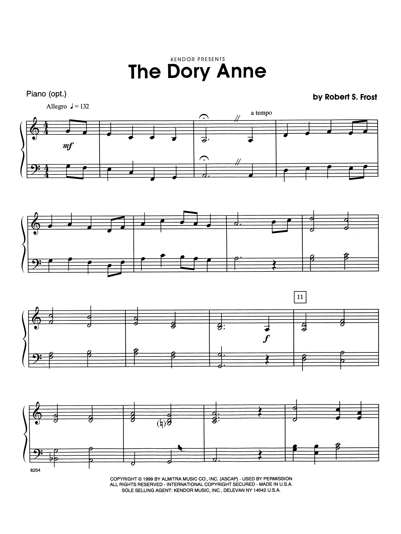 Download Robert S. Frost The Dory Anne - Piano Accompaniment Sheet Music