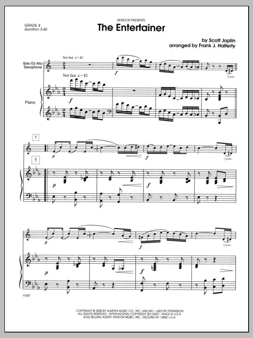 Download Halferty The Entertainer - Piano Sheet Music