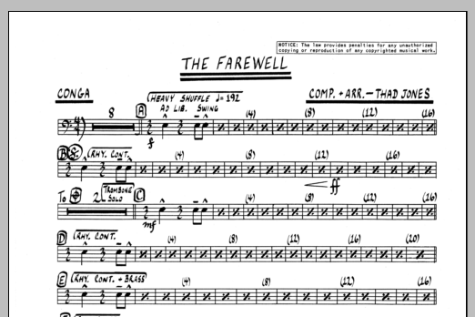 Download Thad Jones The Farewell - Congas Sheet Music