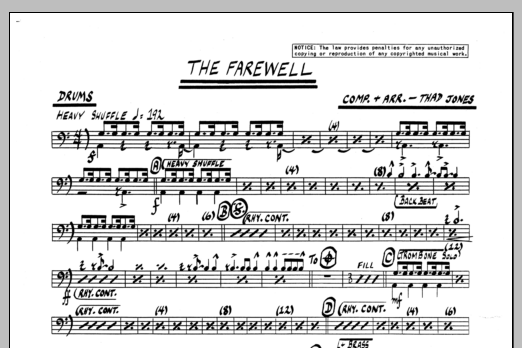 Download Thad Jones The Farewell - Drums Sheet Music