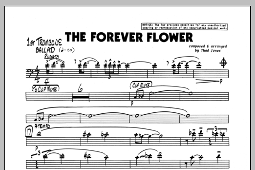 Download Thad Jones The Forever Flower - 1st Trombone Sheet Music