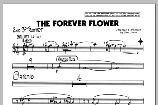 Download Thad Jones The Forever Flower - 2nd Bb Trumpet Sheet Music