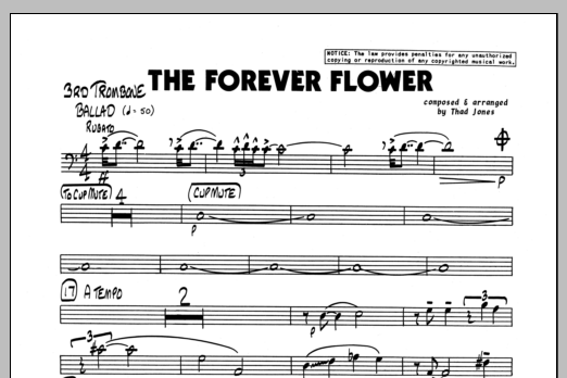 Download Thad Jones The Forever Flower - 3rd Trombone Sheet Music