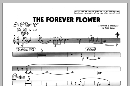 Download Thad Jones The Forever Flower - Bb Trumpet 5 Sheet Music