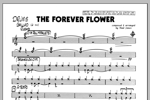Download Thad Jones The Forever Flower - Drums Sheet Music