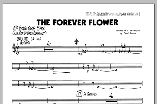 Download Thad Jones The Forever Flower - Eb Baritone Sax Sheet Music