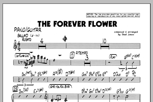 Download Thad Jones The Forever Flower - Piano Sheet Music