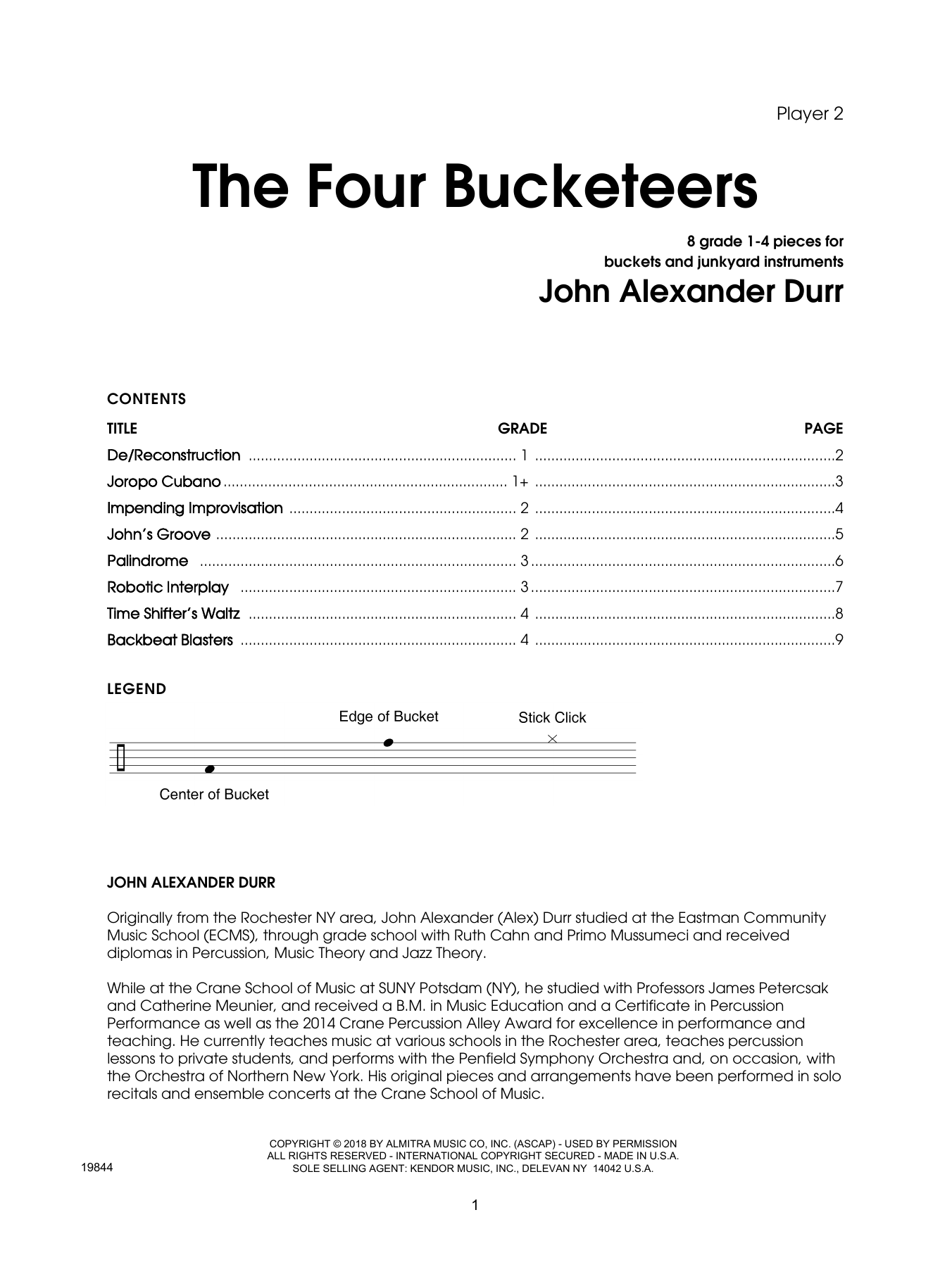Download John Durr The Four Bucketeers - Percussion 2 Sheet Music