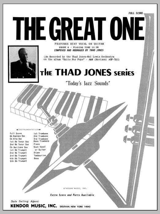 Download Thad Jones The Great One - Full Score Sheet Music