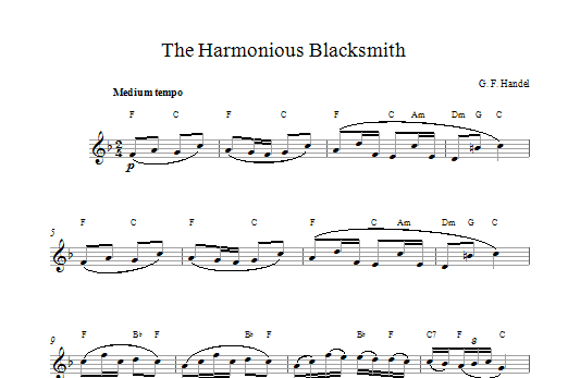 Download George Frideric Handel The Harmonious Blacksmith Sheet Music