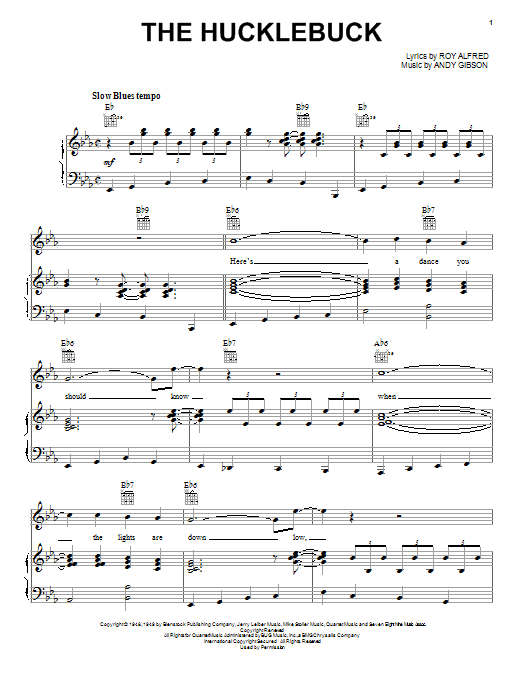 Andy Gibson The Hucklebuck sheet music notes printable PDF score