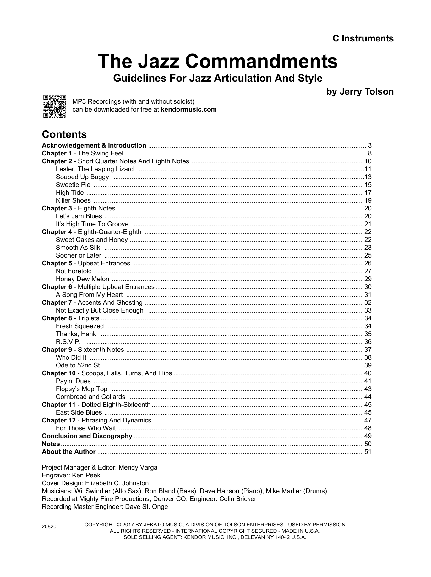 Download Jerry Tolson The Jazz Commandments (Guidelines For J Sheet Music