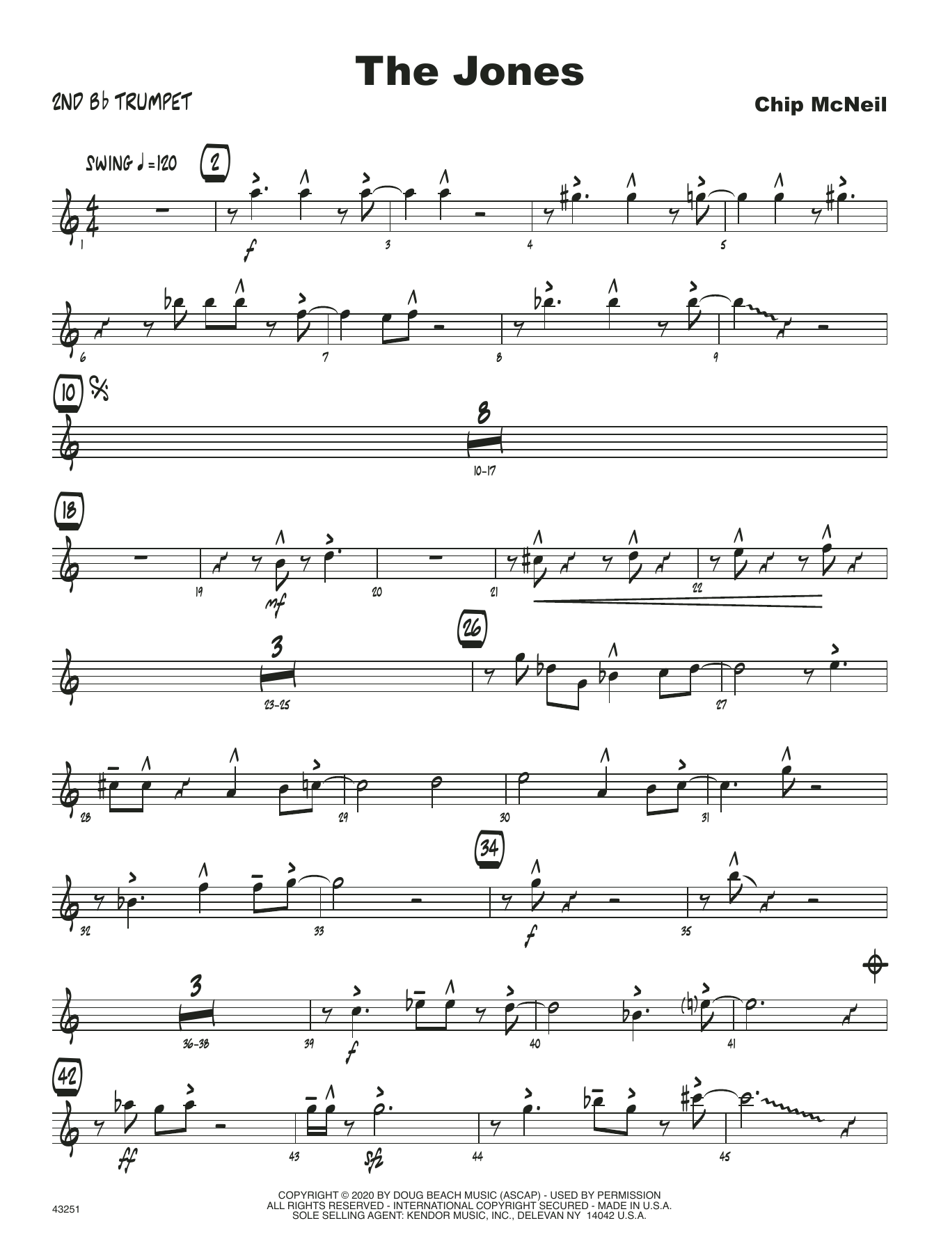 Download Chip McNeill The Jones - 2nd Bb Trumpet Sheet Music