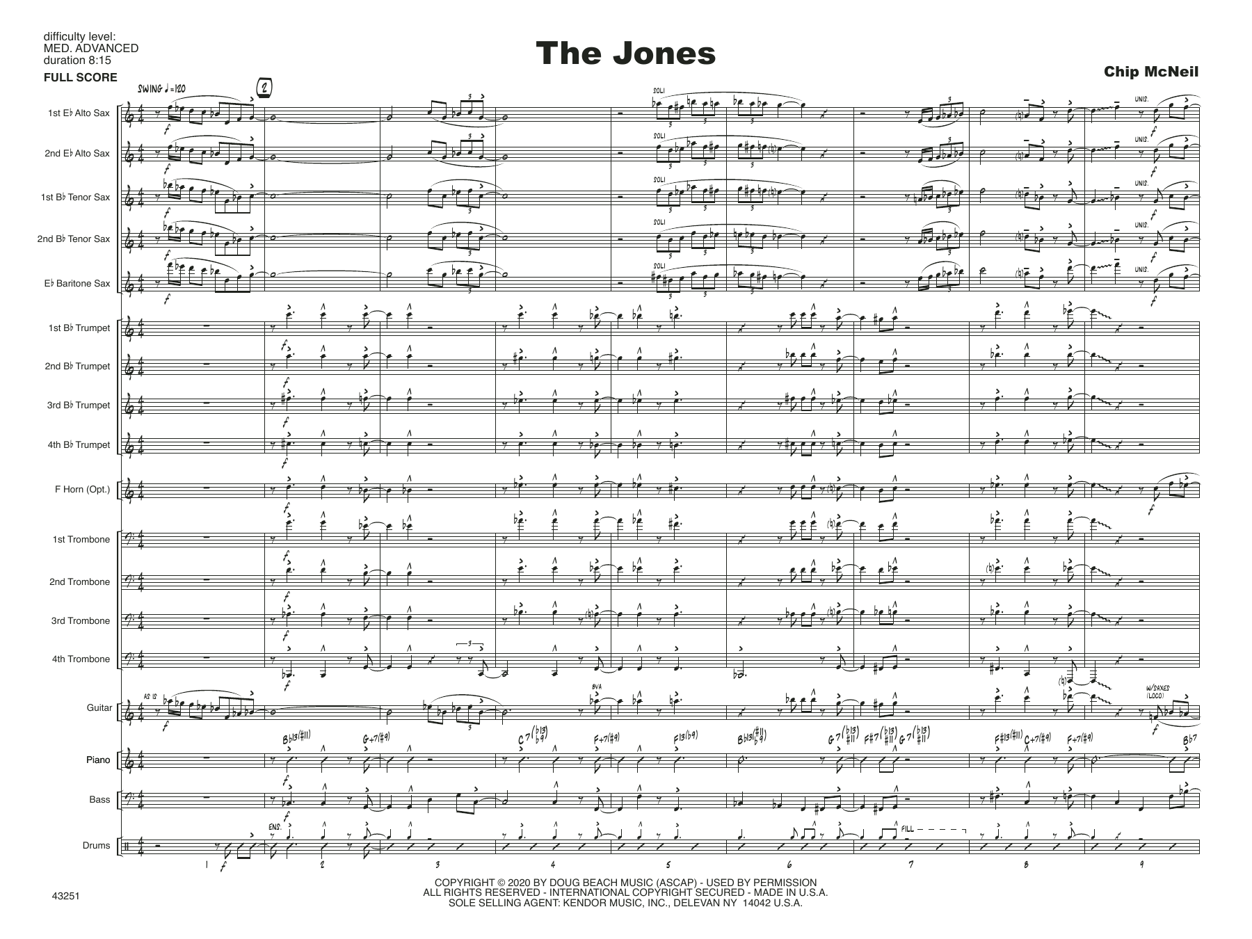 Download Chip McNeill The Jones - Full Score Sheet Music