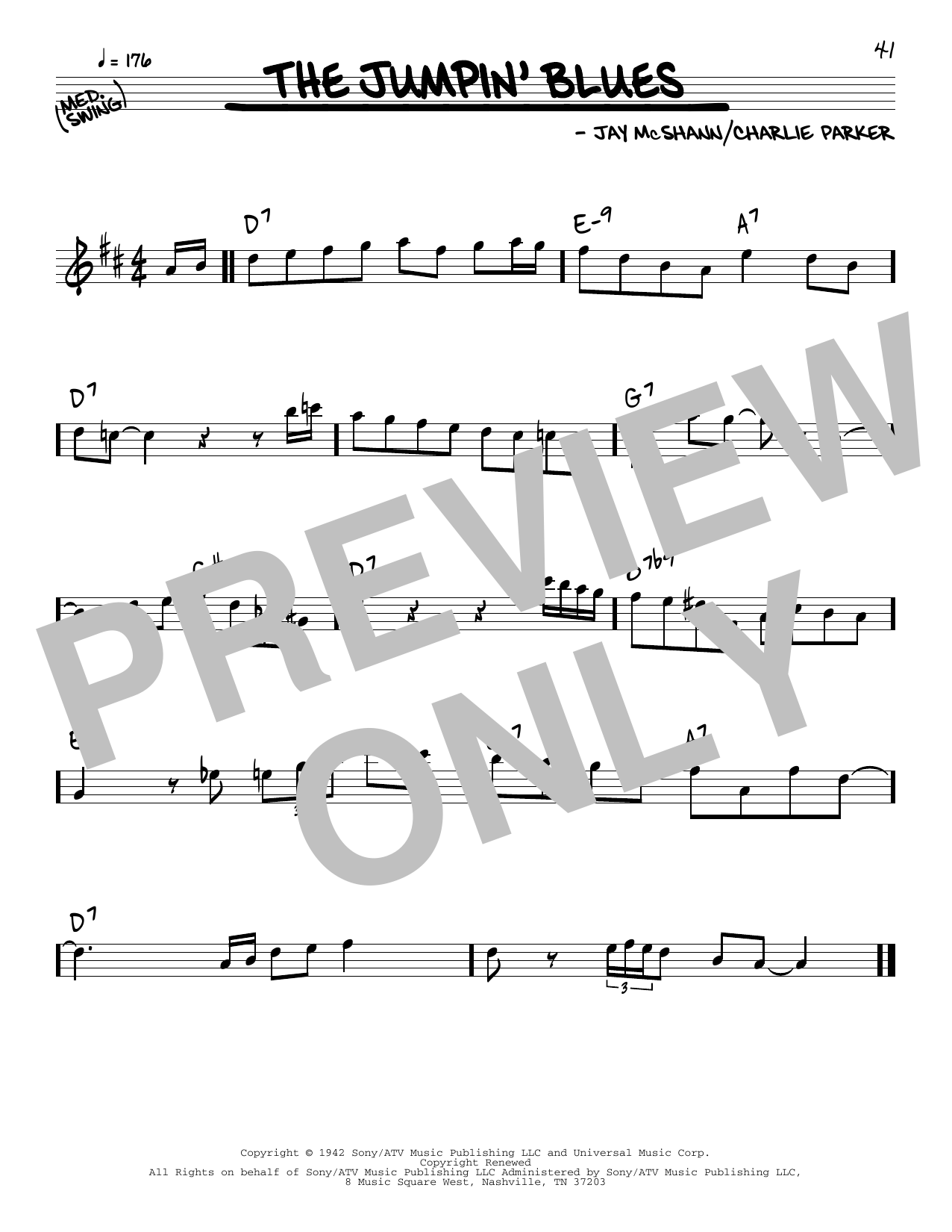 Download Charlie Parker The Jumpin' Blues Sheet Music