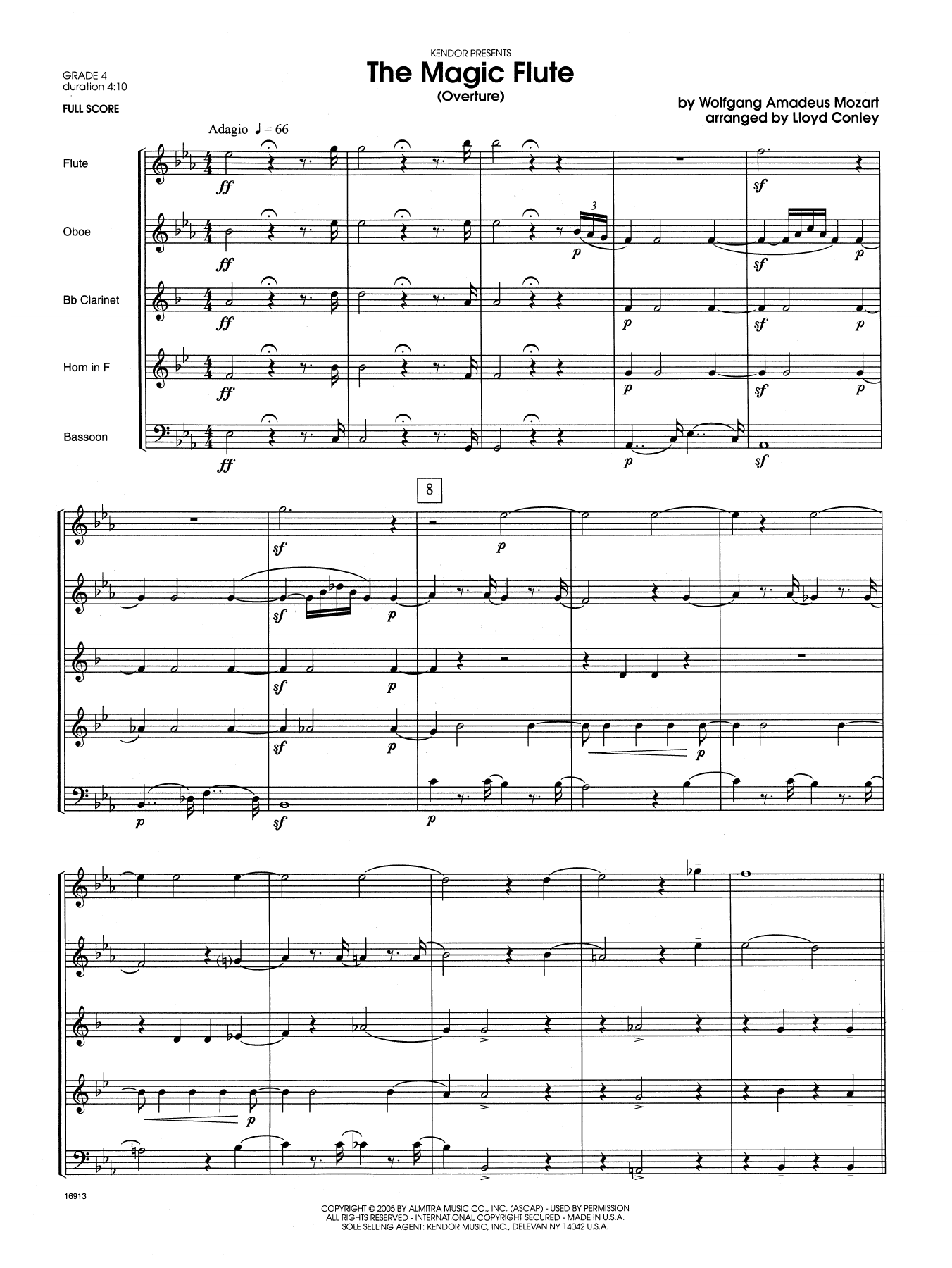 Download Lloyd Conley The Magic Flute (Overture) - Full Score Sheet Music
