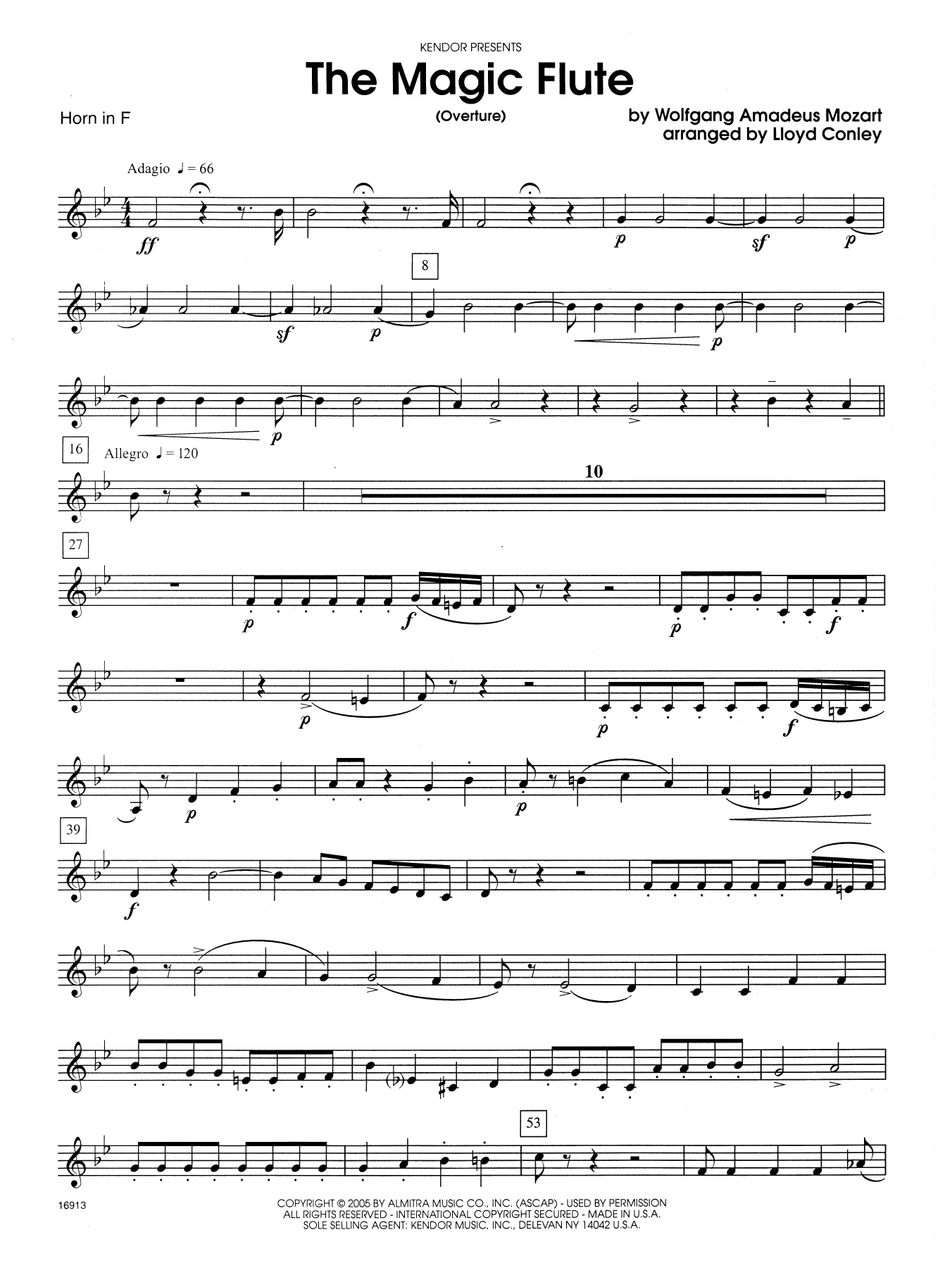 Download Lloyd Conley The Magic Flute (Overture) - Horn in F Sheet Music