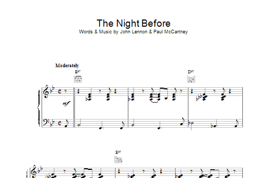 The Beatles The Night Before sheet music notes printable PDF score