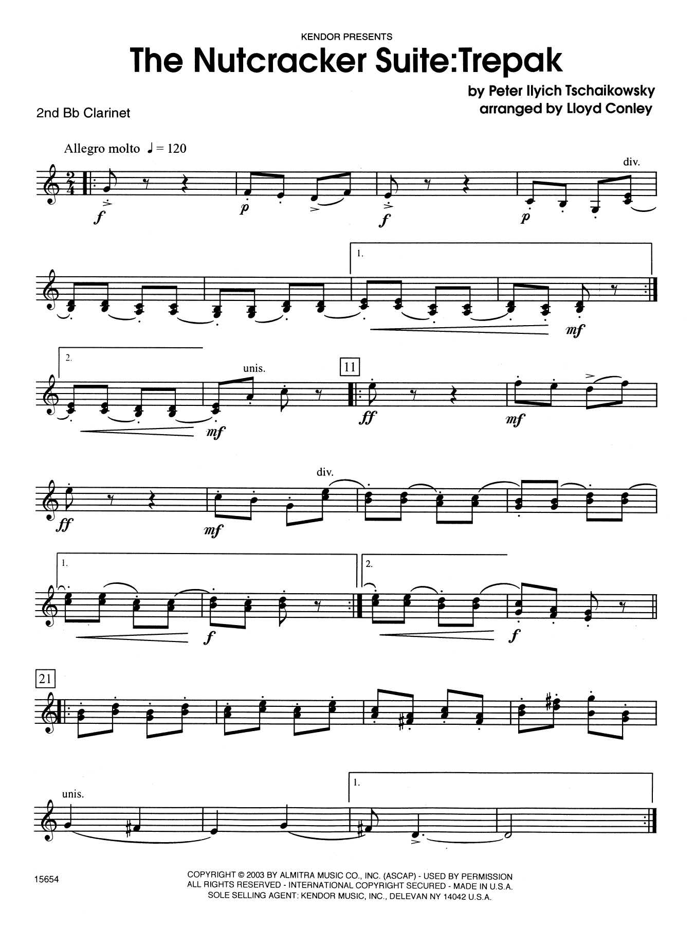 Download Lloyd Conley The Nutcracker Suite: Trepak - 2nd Bb C Sheet Music
