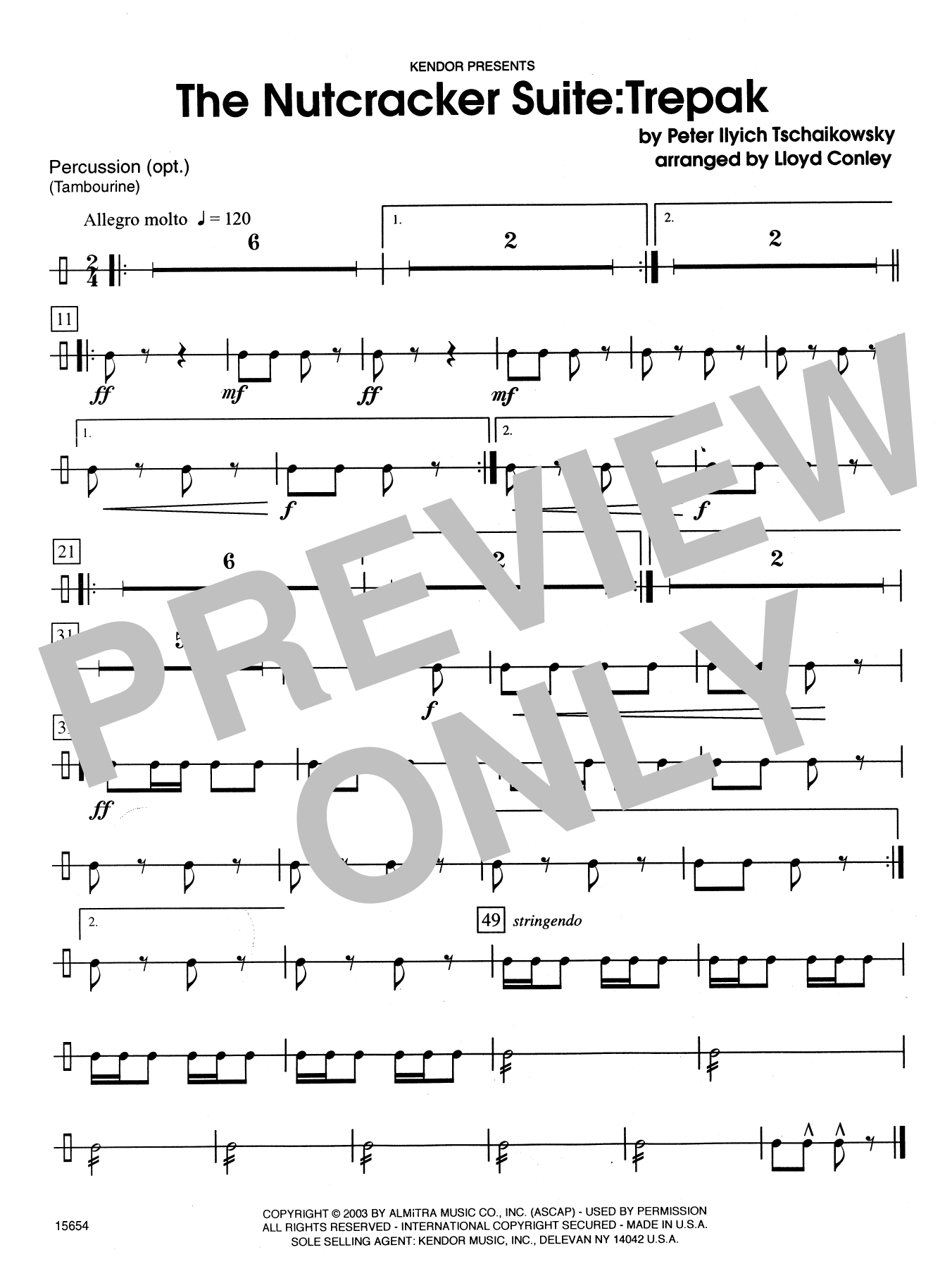 Download Lloyd Conley The Nutcracker Suite: Trepak - Percussi Sheet Music