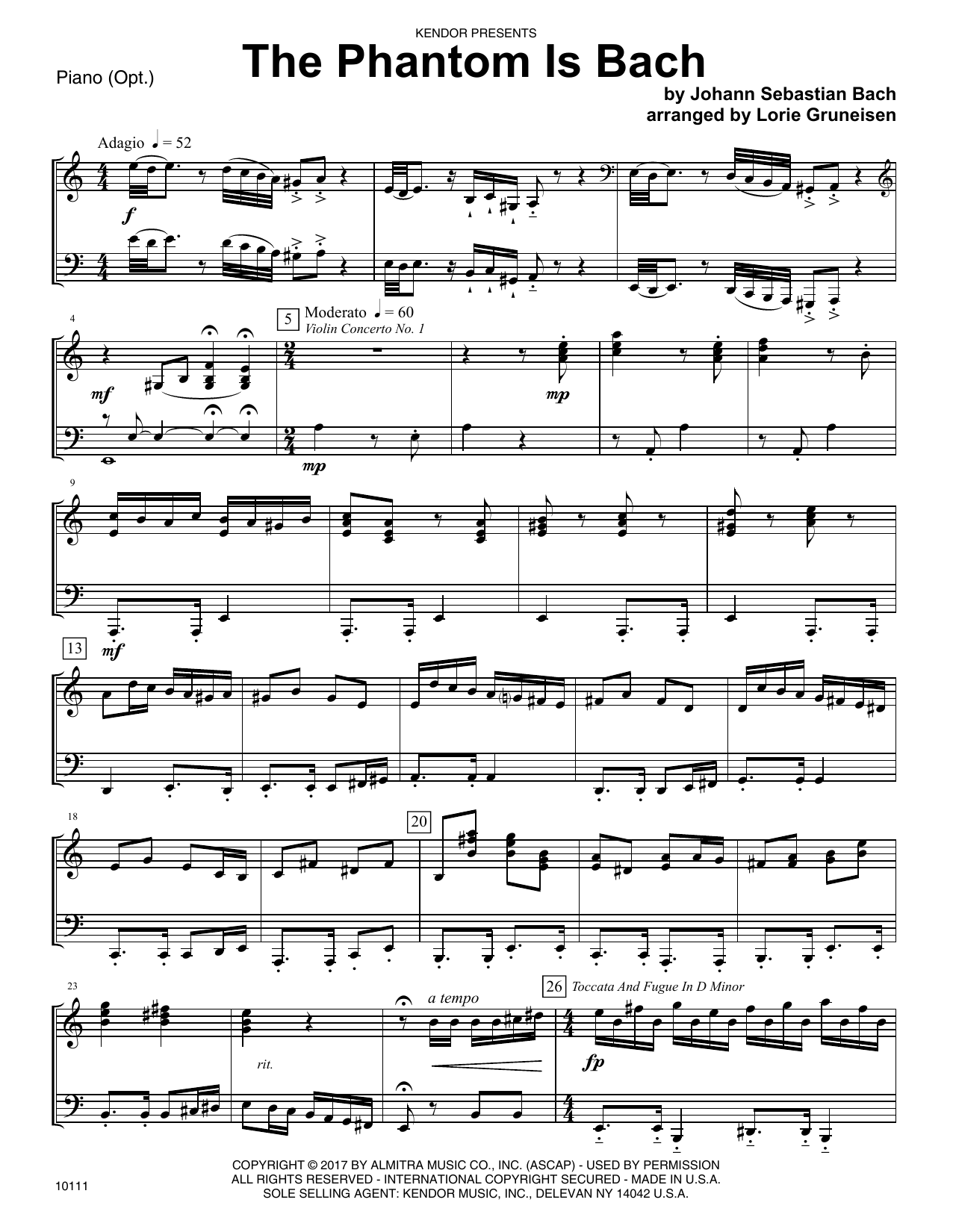 Download Lorie Gruneisen The Phantom Is Bach - Piano Accompanime Sheet Music