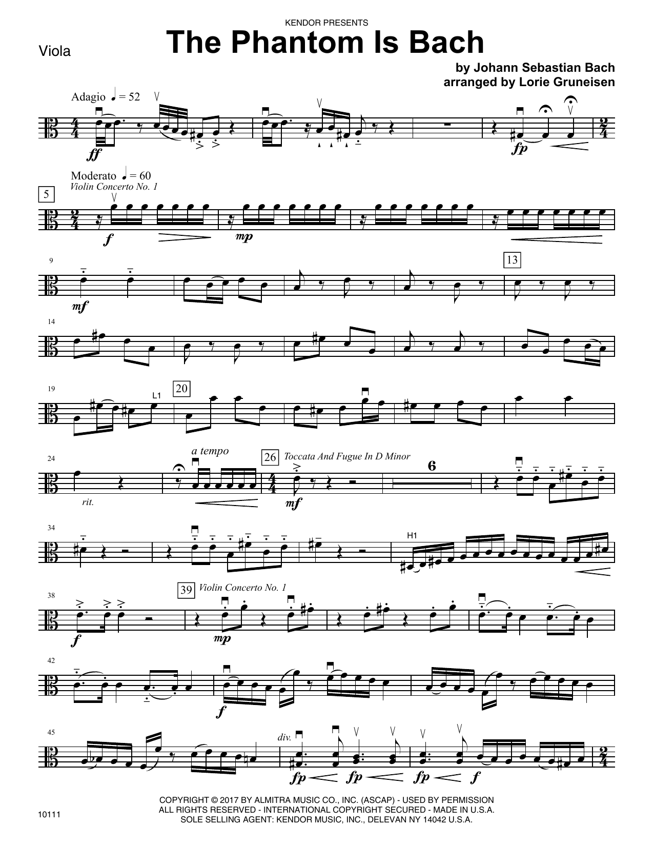 Download Lorie Gruneisen The Phantom Is Bach - Viola Sheet Music