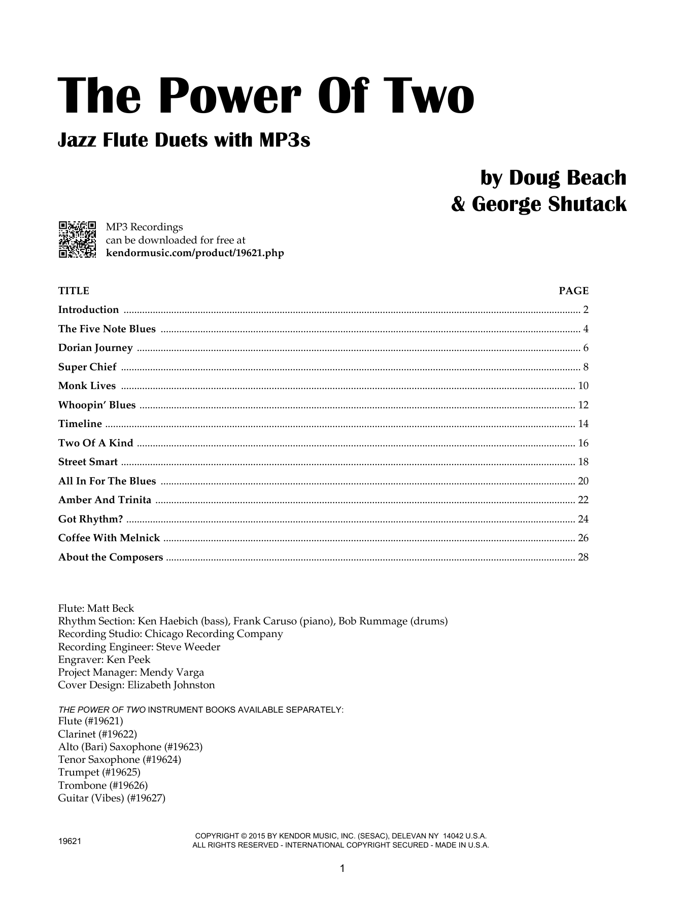 Download Doug Beach The Power Of Two - Flute Sheet Music