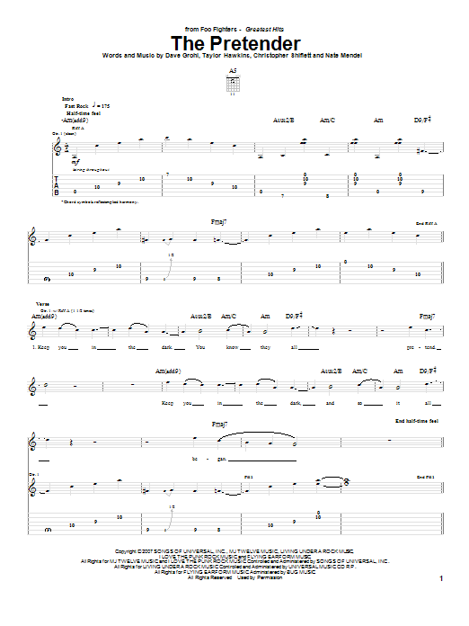 Download Foo Fighters The Pretender Sheet Music