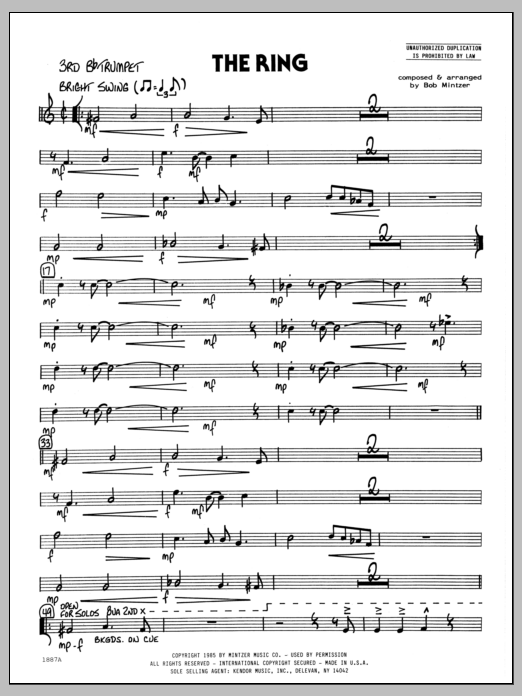 Download Bob Mintzer The Ring - 3rd Bb Trumpet Sheet Music