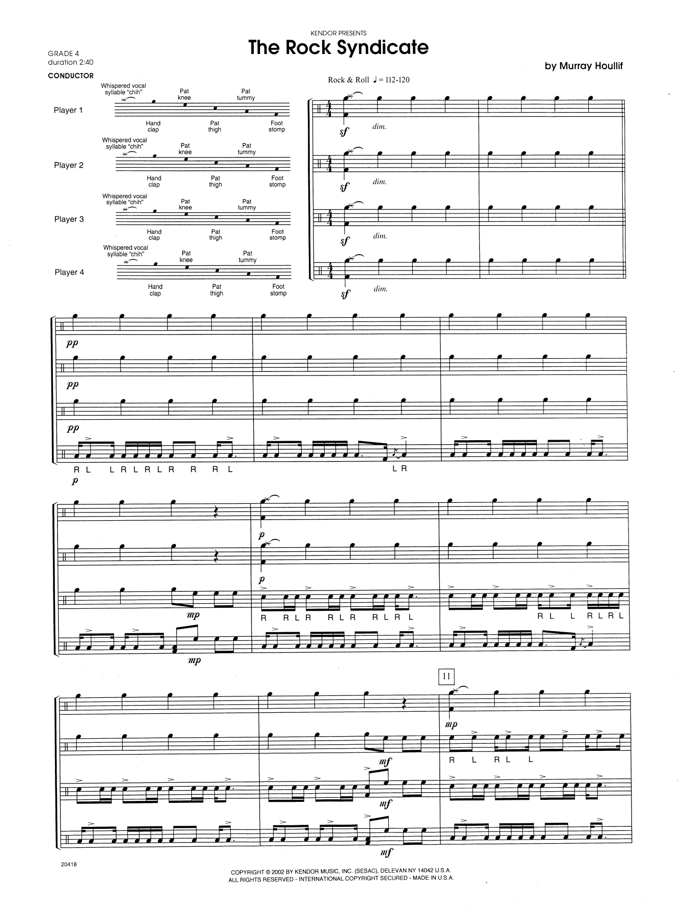 Download Murray Houllif The Rock Syndicate - Full Score Sheet Music