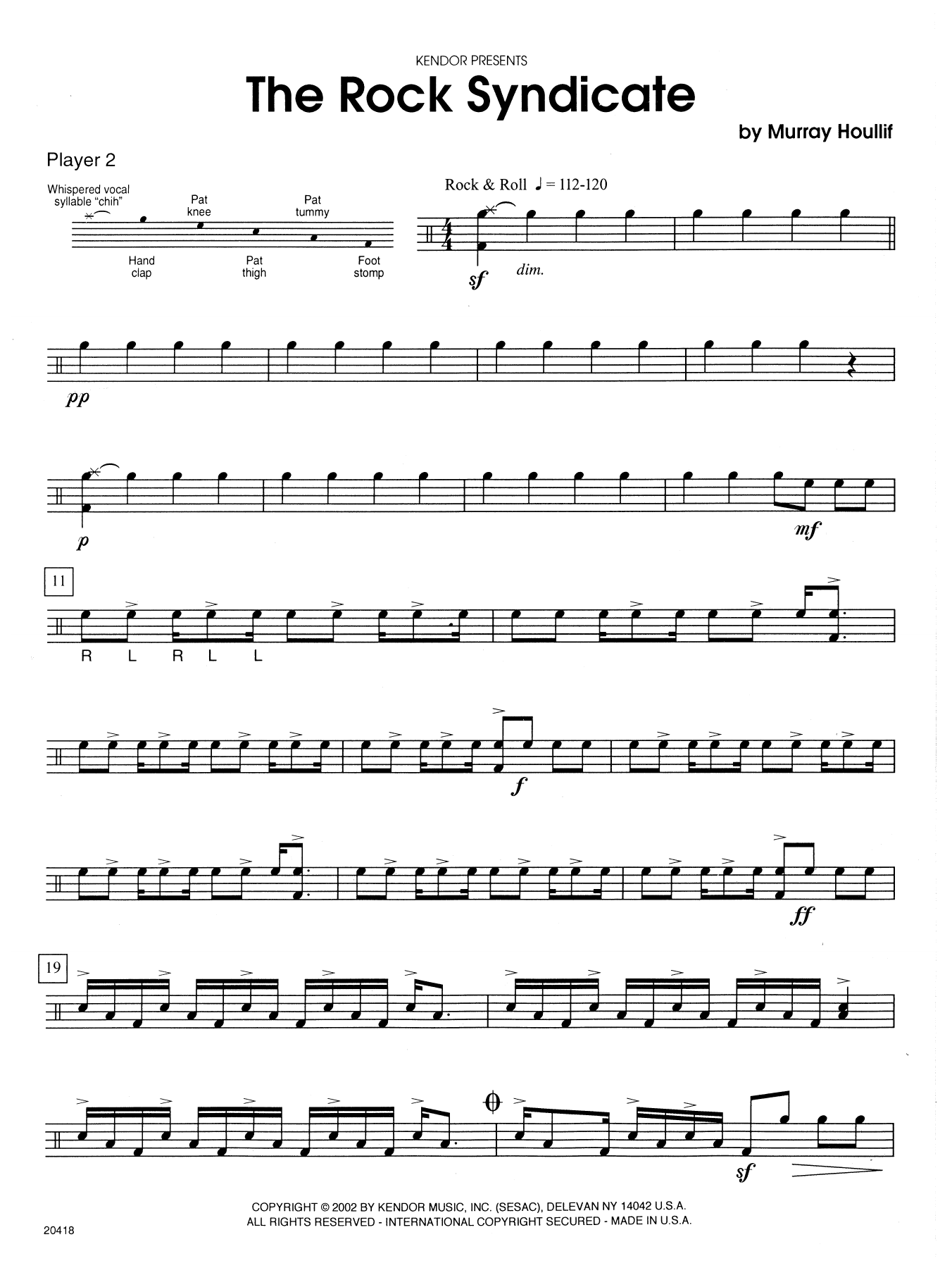 Download Murray Houllif The Rock Syndicate - Percussion 2 Sheet Music