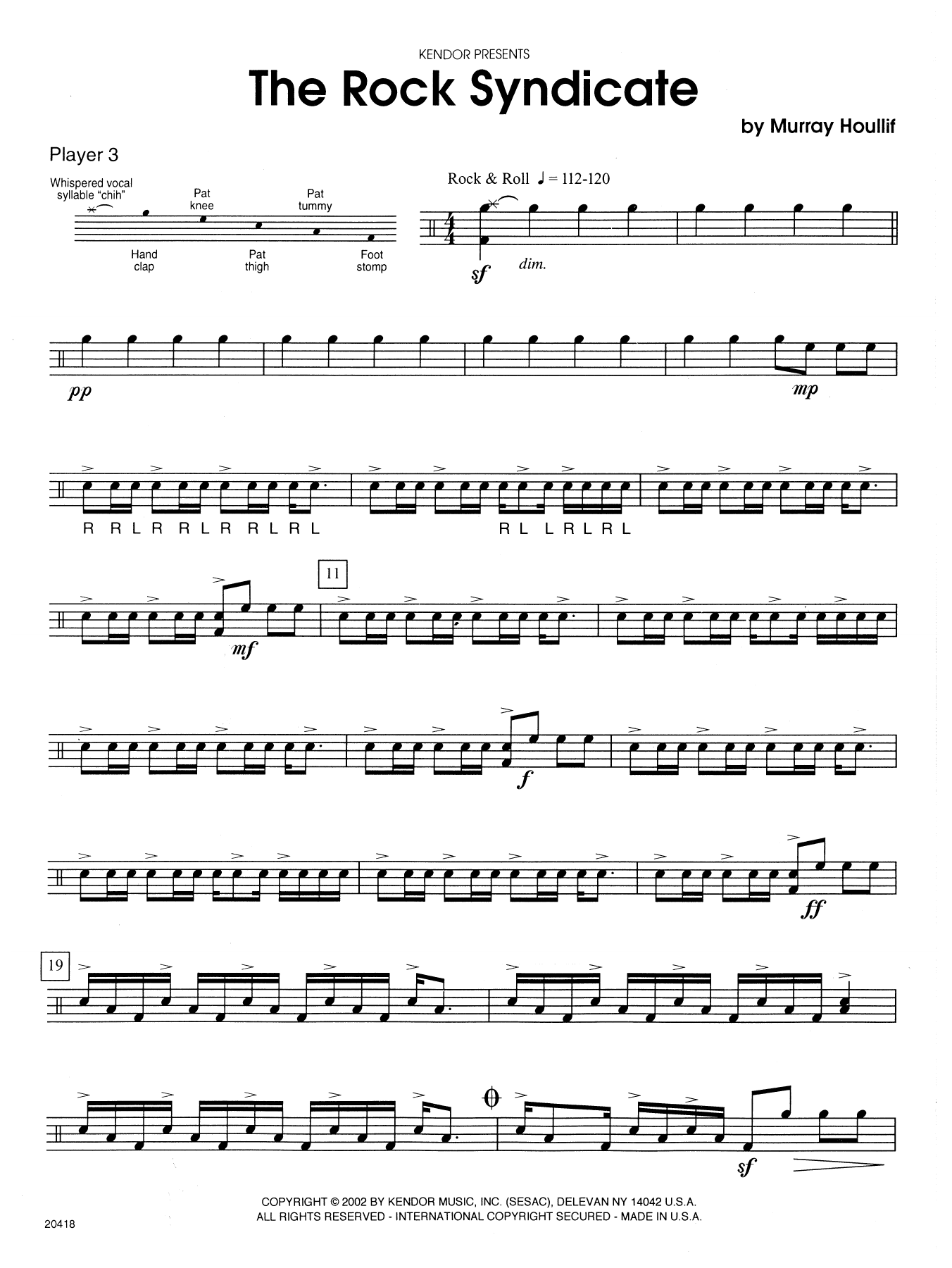 Download Murray Houllif The Rock Syndicate - Percussion 3 Sheet Music