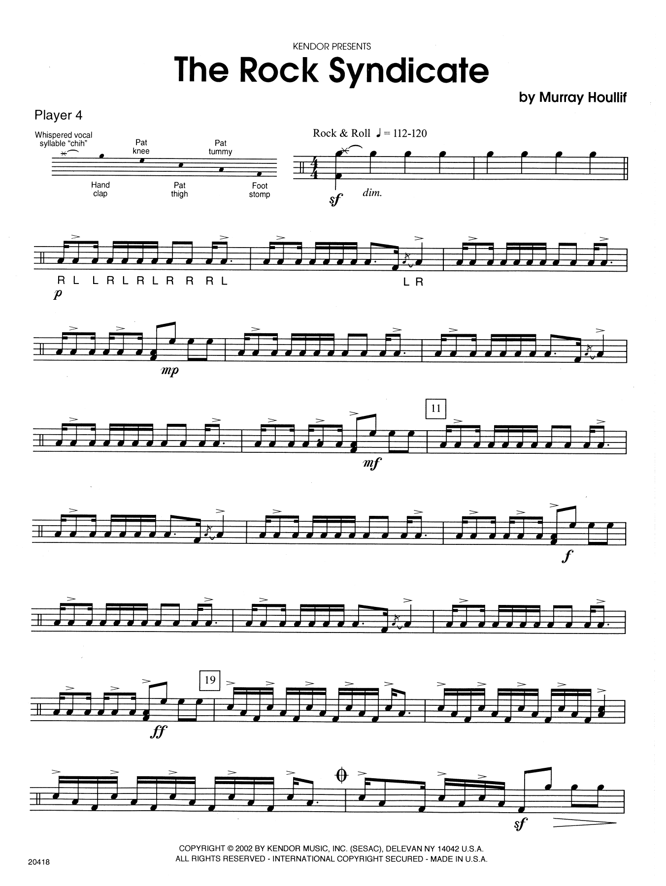 Download Murray Houllif The Rock Syndicate - Percussion 4 Sheet Music