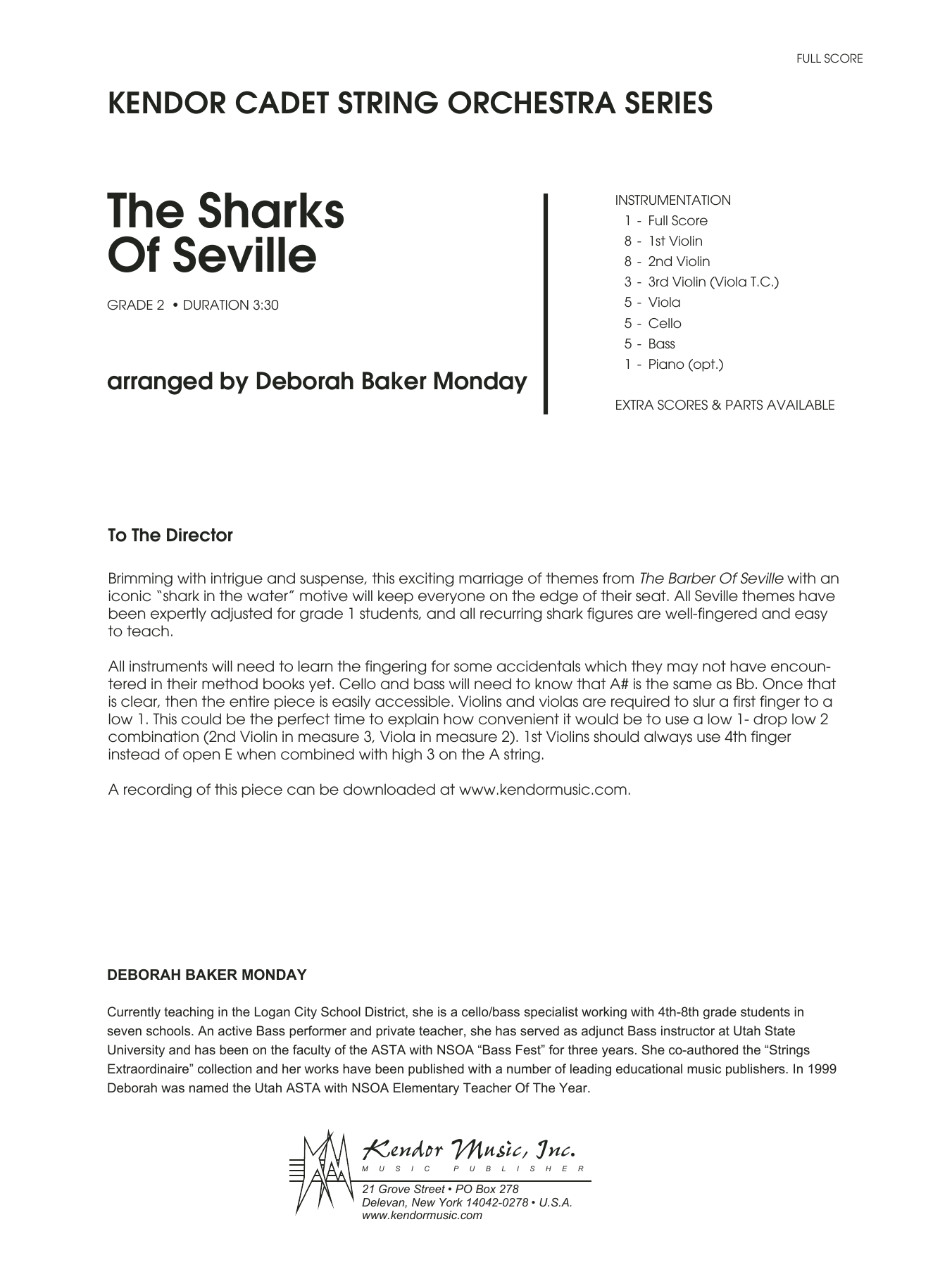 Download Deborah Baker Monday The Sharks Of Seville - Full Score Sheet Music