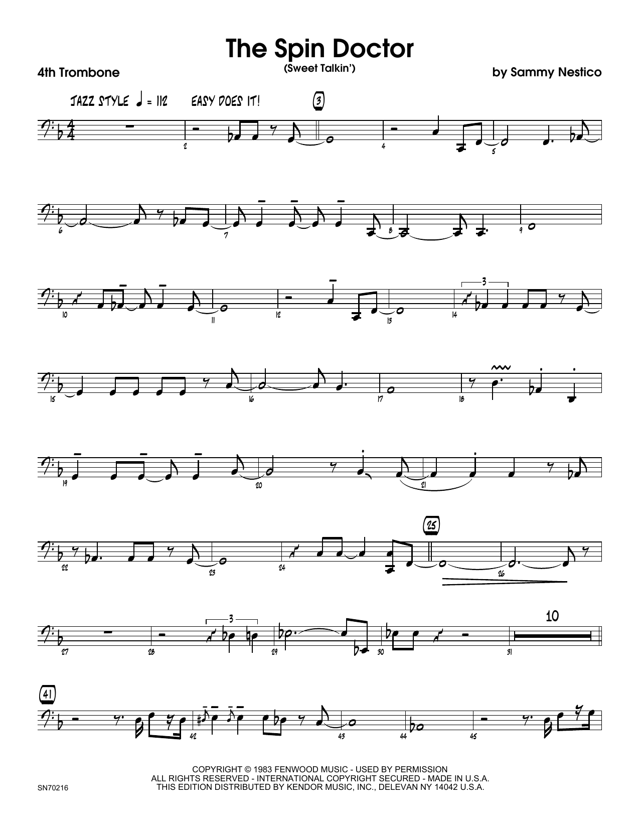 Download Sammy Nestico The Spin Doctor (Sweet Talkin') - 4th T Sheet Music