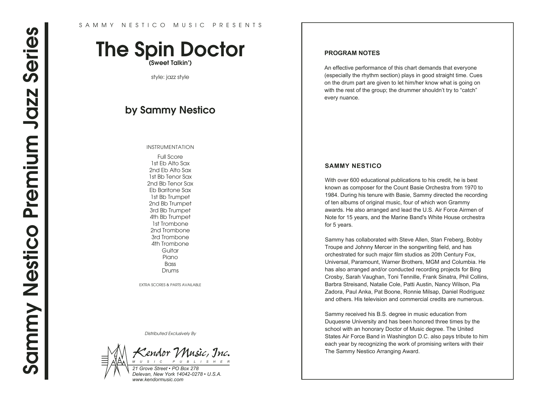 Download Sammy Nestico The Spin Doctor (Sweet Talkin') - Full Sheet Music