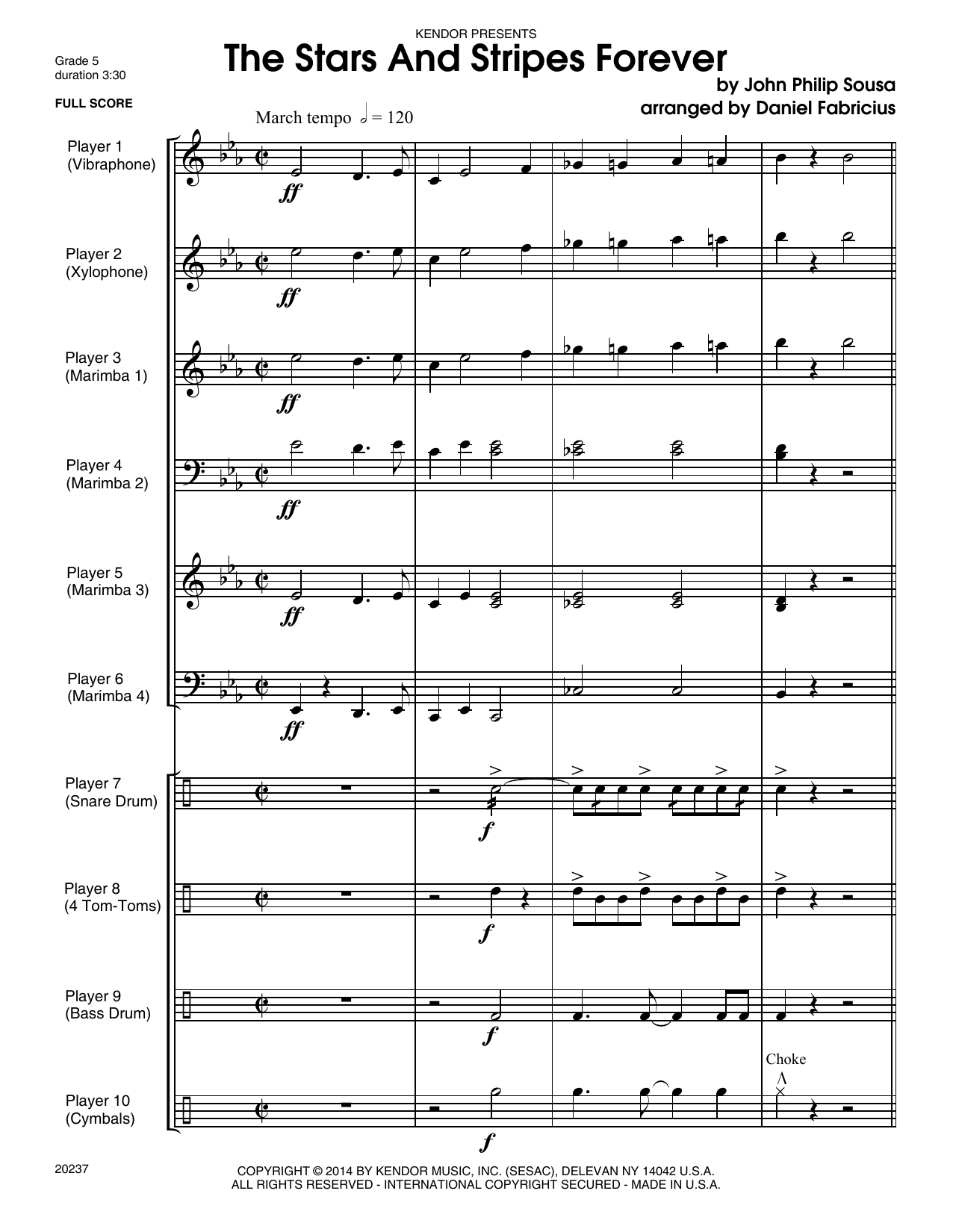 Download Daniel Fabricious The Stars And Stripes Forever - Full Sc Sheet Music