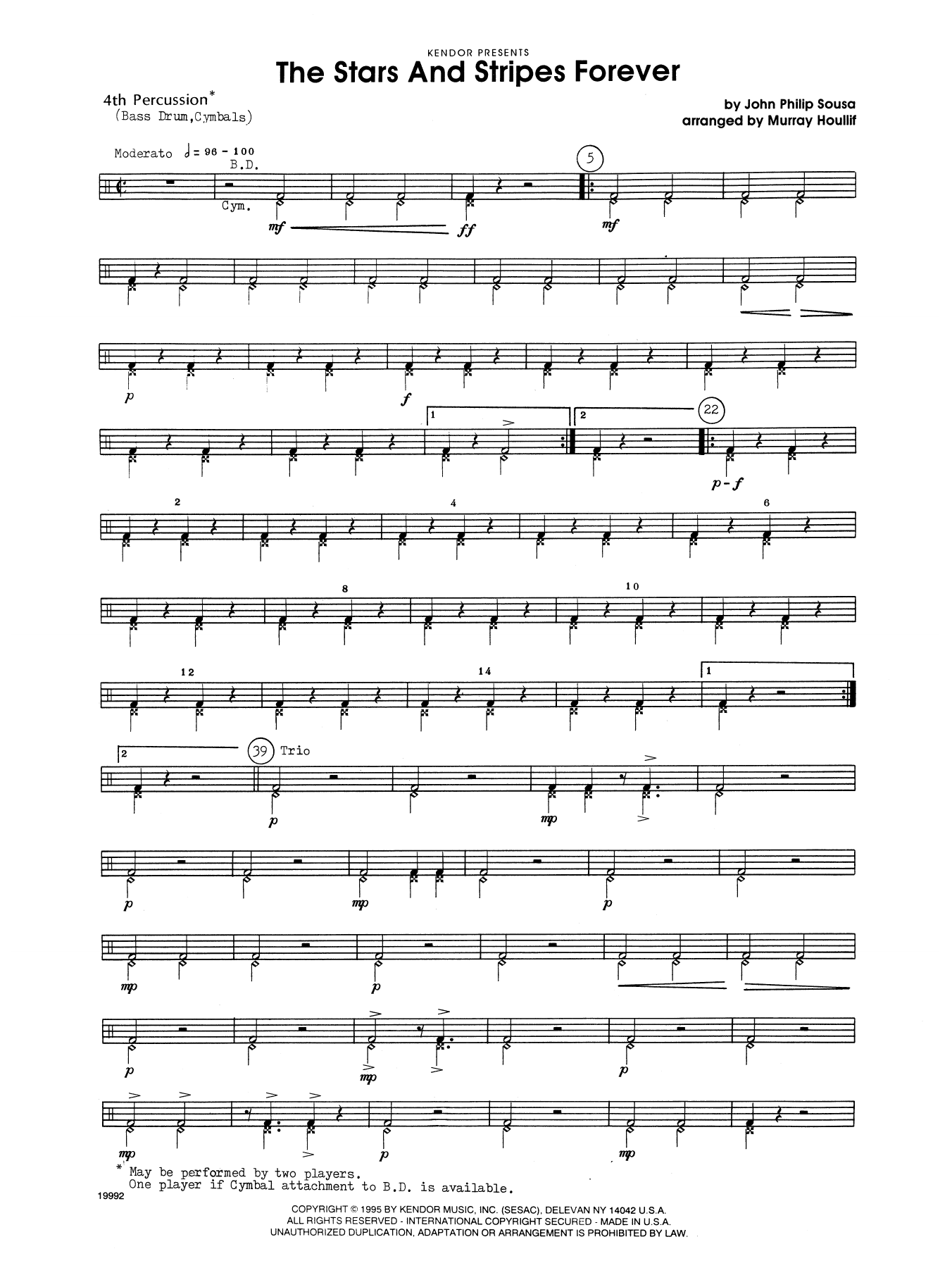 Download Murray Houllif The Stars and Stripes Forever - Percuss Sheet Music