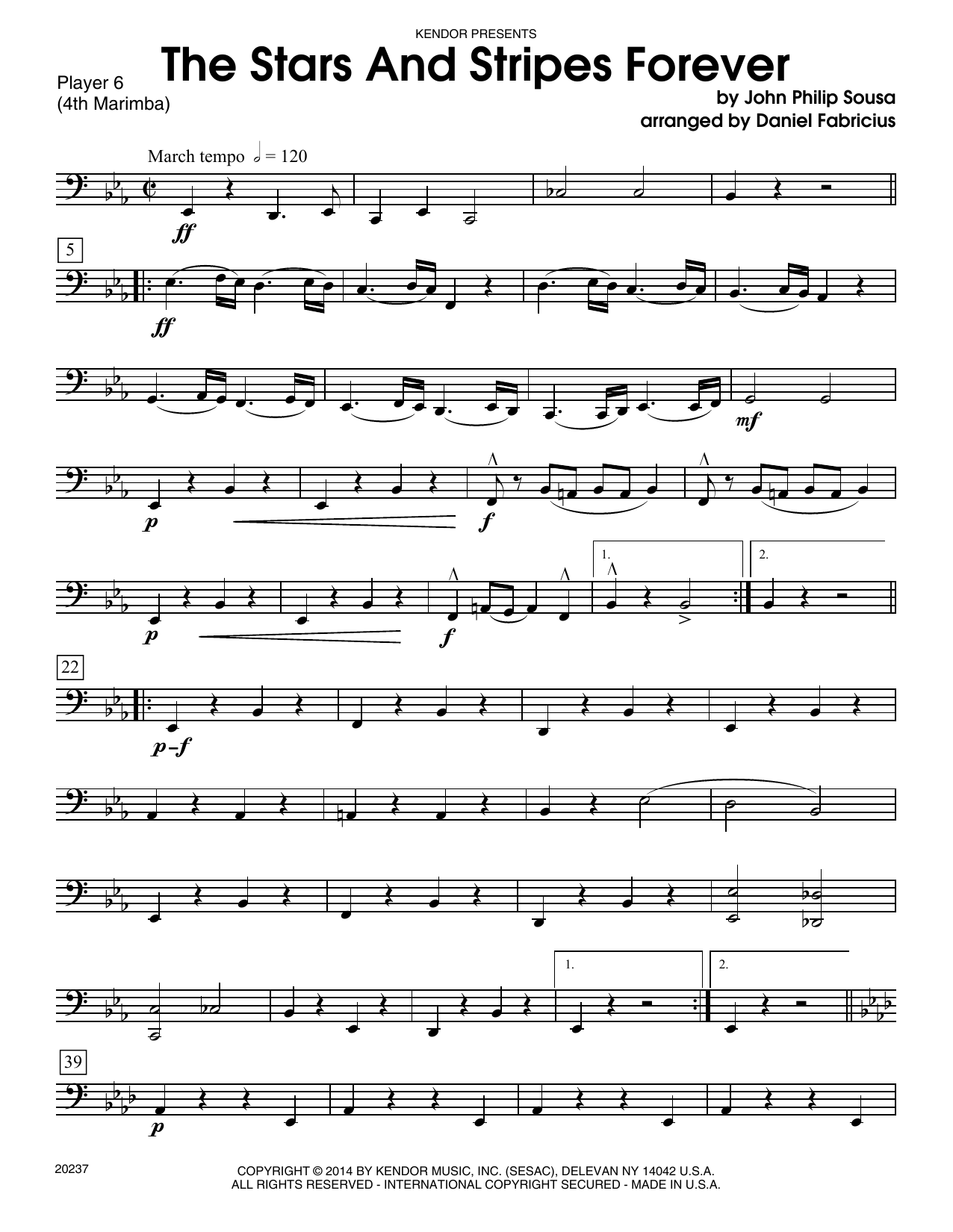 Download Daniel Fabricious The Stars And Stripes Forever - Percuss Sheet Music