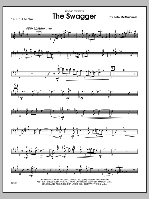 Download McGuinness The Swagger - Alto Sax 1 Sheet Music