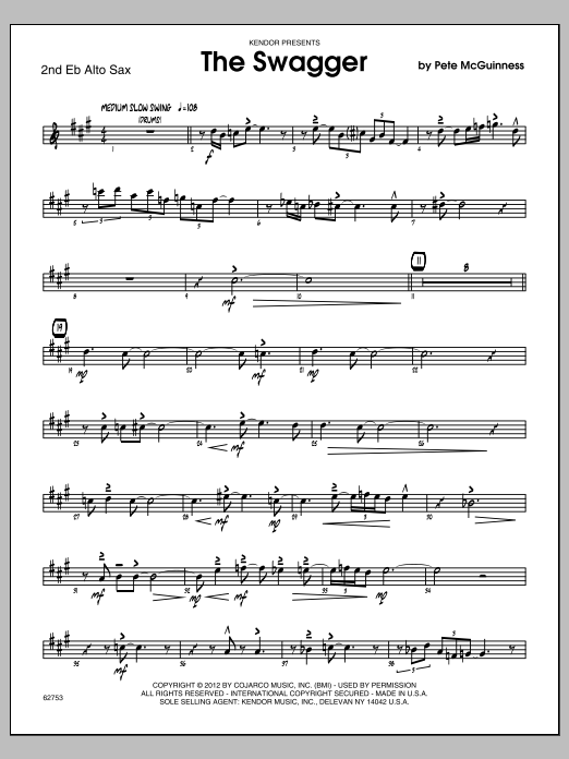Download McGuinness The Swagger - Alto Sax 2 Sheet Music