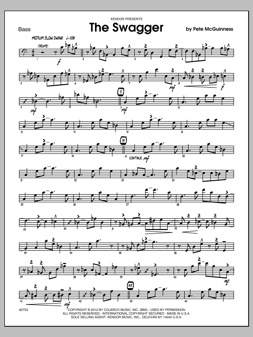 Download McGuinness The Swagger - Bass Sheet Music
