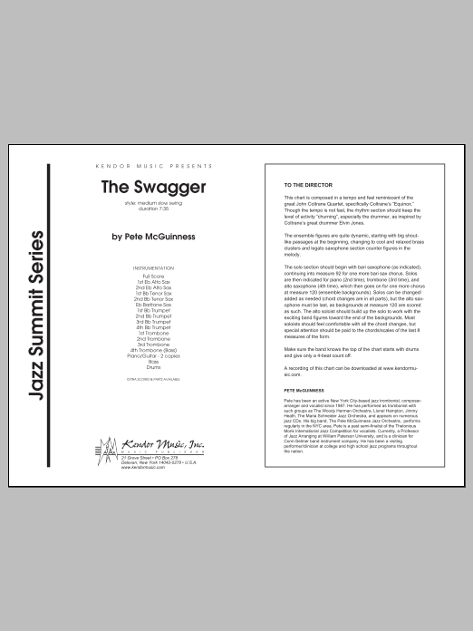 Download McGuinness The Swagger - Full Score Sheet Music