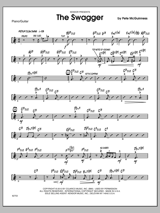 Download McGuinness The Swagger - Piano Sheet Music