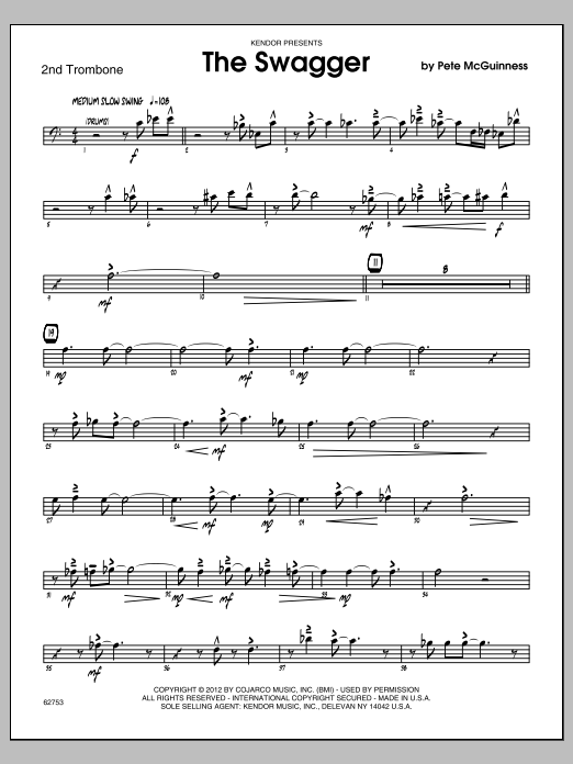 Download McGuinness The Swagger - Trombone 2 Sheet Music