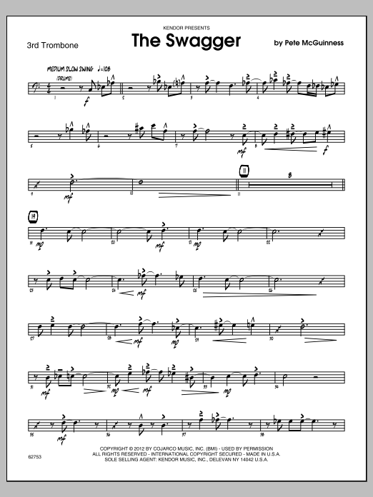 Download McGuinness The Swagger - Trombone 3 Sheet Music